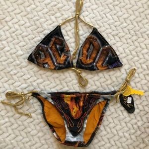 Betty Bangs AC/DC Swimsuit w/ Swarovski - small